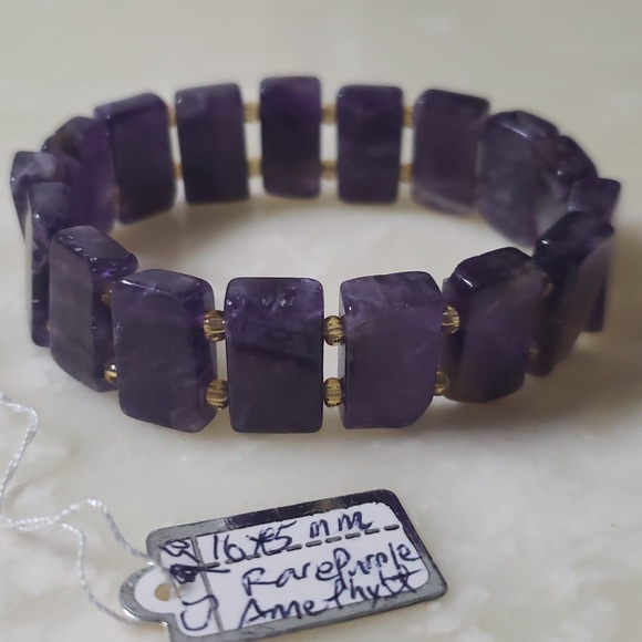 Purple Amethyst 16*5mm crystal bracelet - Picture 2 of 4